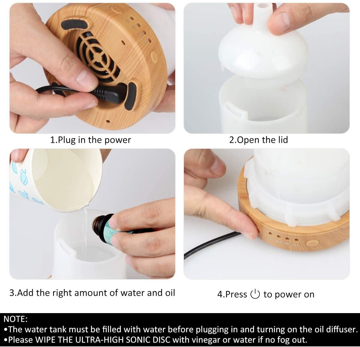 Ultraschall Luftbefeuchter Aroma Diffuser Diffusor Humidifier LED Licht 7 Farben