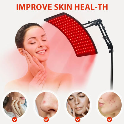 Face Red Light Therapy Panel for Full Body Skin Beauty Flexible Red Light Therapy Panel with Stand Home Salon Device