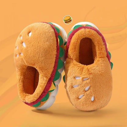 Winter Warm Hamburger Slippers for Home, Ideal for New Year Celebrations, EU Size 38-39