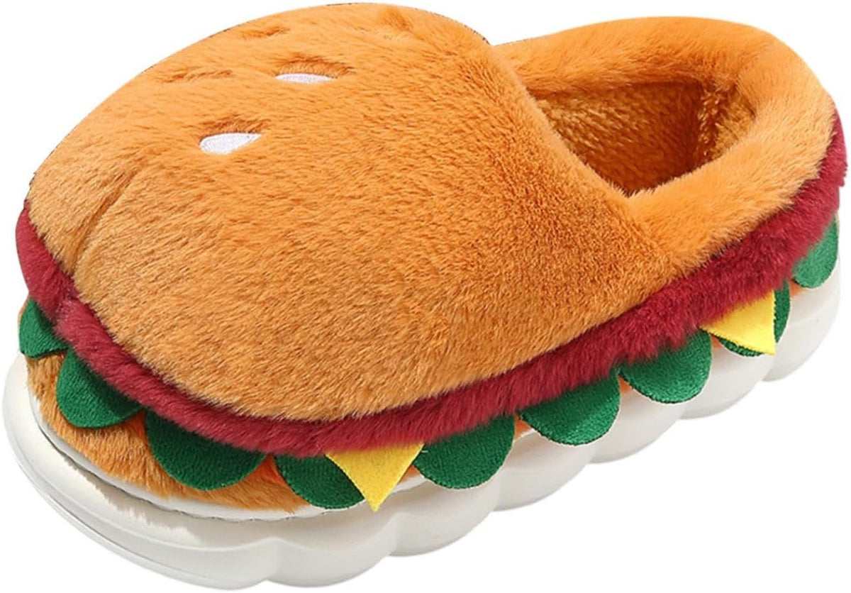 Winter Warm Hamburger Slippers for Home, Ideal for New Year Celebrations, EU Size 38-39