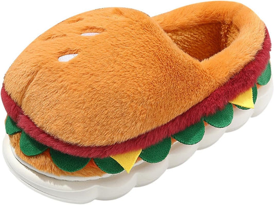 Winter Warm Hamburger Slippers for Home, Ideal for New Year Celebrations, EU Size 38-39