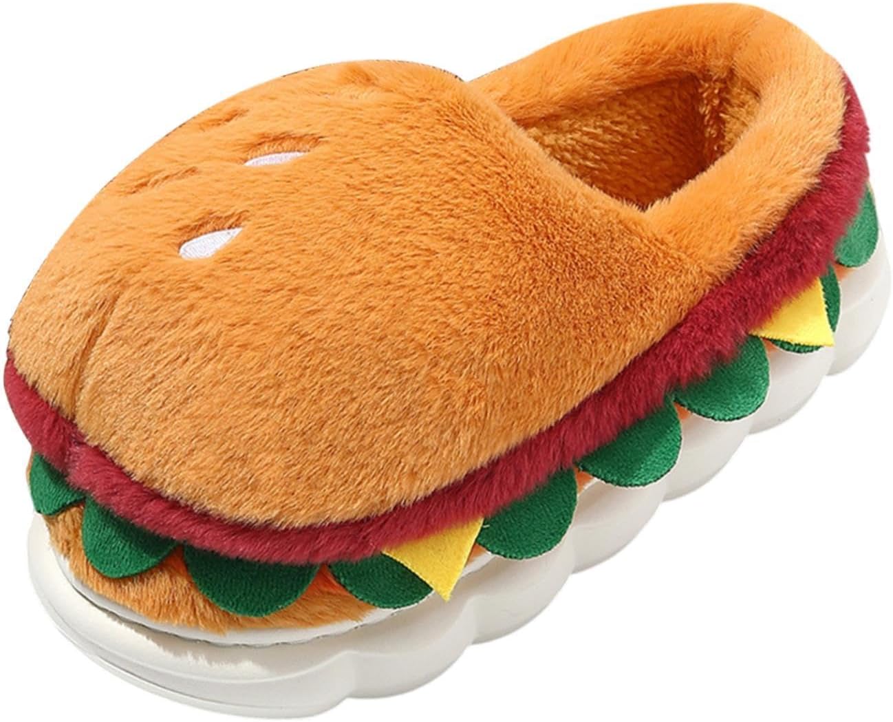 Winter Warm Hamburger Slippers for Home, Ideal for New Year Celebrations, EU Size 38-39