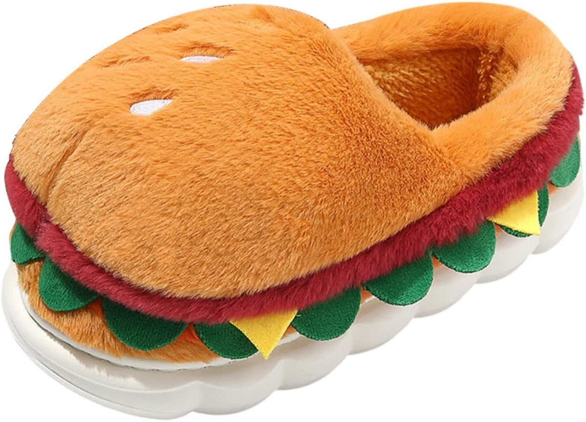 Winter Warm Hamburger Slippers for Home, Ideal for New Year Celebrations, EU Size 38-39