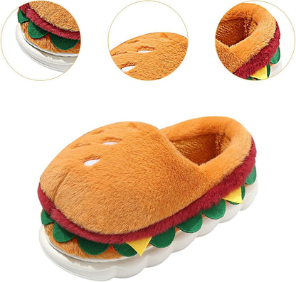 Winter Warm Hamburger Slippers for Home, Ideal for New Year Celebrations, EU Size 38-39