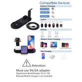 30W 7 in 1 Wireless Charger Stand Pad for Iphone 15 14 13 12 11 X Apple Watch Airpods Desk Phone Chargers Charging Dock Station