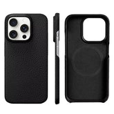 For Magsafe Case for Iphone 15 16 Pro Max Promax 16Pro Natural Cowhide Lychee Leather Magnetic Protector Luxury Phone Back Cover