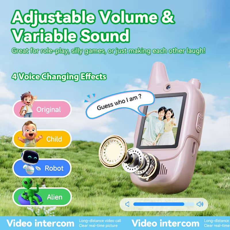 Exciting 2-Pack Walkie Talkie Set for Kids - Newest Model with 2-Inch IPS Screen, Perfect Birthday and Christmas Gifts!