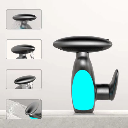 Elevate Your Bathroom with the Stylish Penguin Pull-Out Basin Faucet Featuring LED Light and Color-Changing Spray