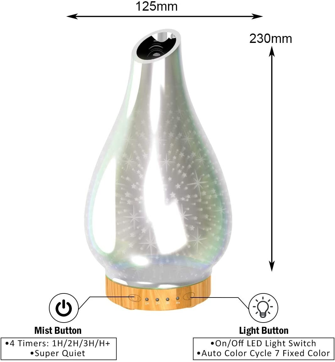 Ultraschall Luftbefeuchter Aroma Diffuser Diffusor Humidifier LED Licht 7 Farben