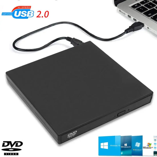 External CD-RW Drive / Writer Player External CD DVD Drive DVD-RW Burner Read USB 2.0 Slim Protable for Laptop Notebook PC